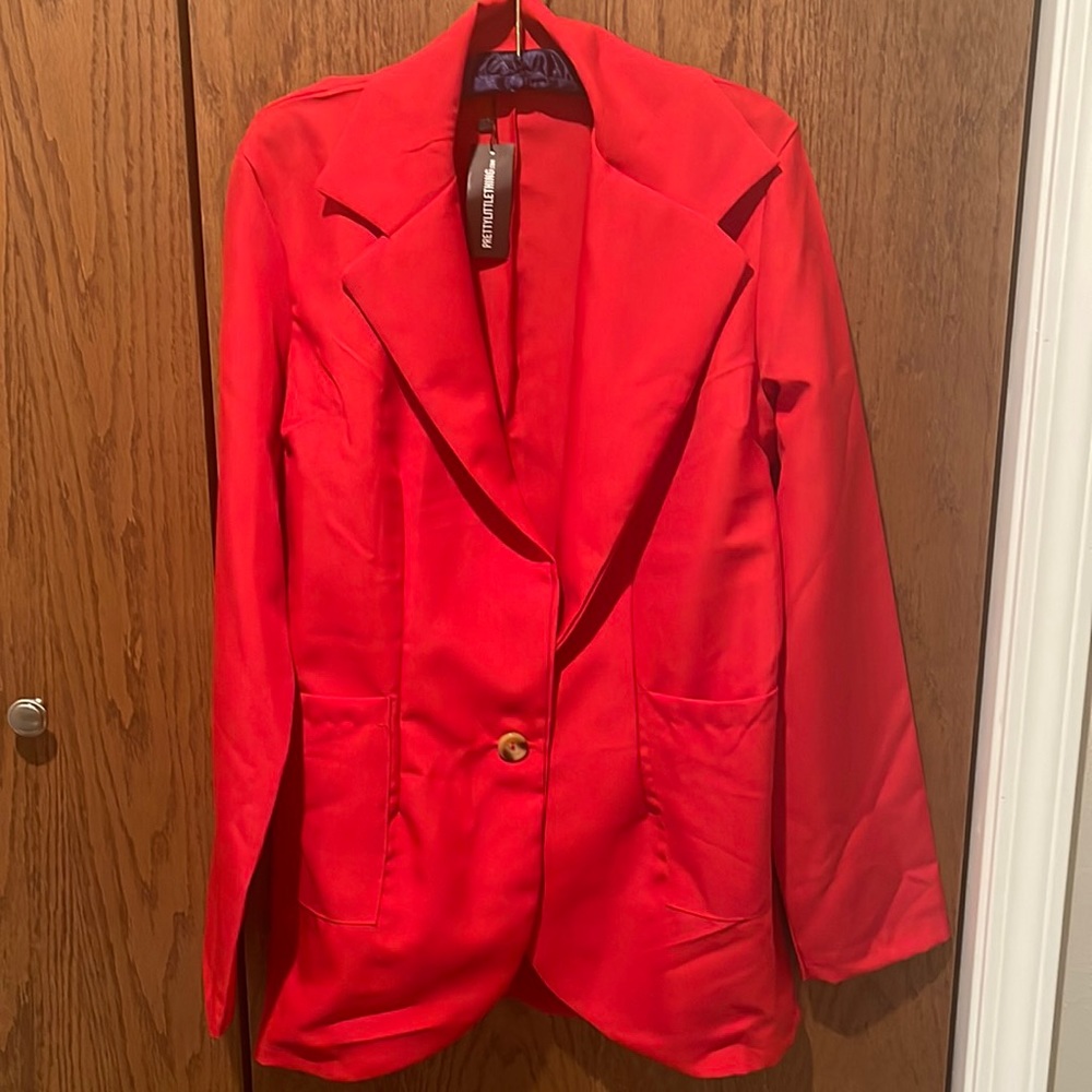 Pretty Little Thing Red Oversized Blazer